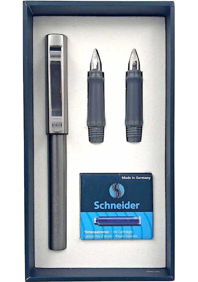 Schneider Dolma Kalem Hediye Seti Base Metalik Gümüş