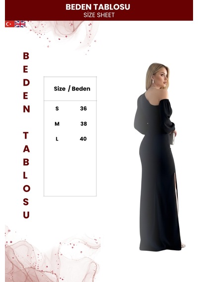 Zedefx Kadın Tek Omuz Açık Maxi Elbise Siyah