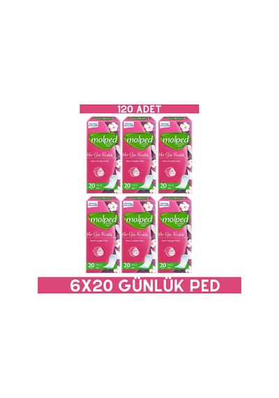 Molped Her Gün Ferahlık Günlük Ped İnce 6 x 20’li