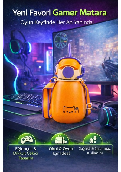 Emilahome Gamer Termos Matara 500 Ml Turuncu - 865473236 Turuncu