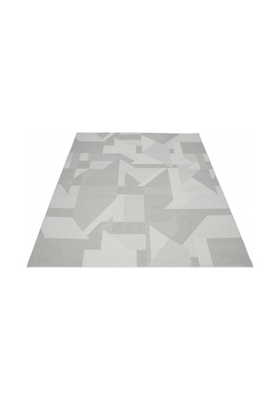 Modern Gri Geometrik Desenli Krem Sisal Halı Dokuma Salon Ve Mutfak Halısı Çok Renkli