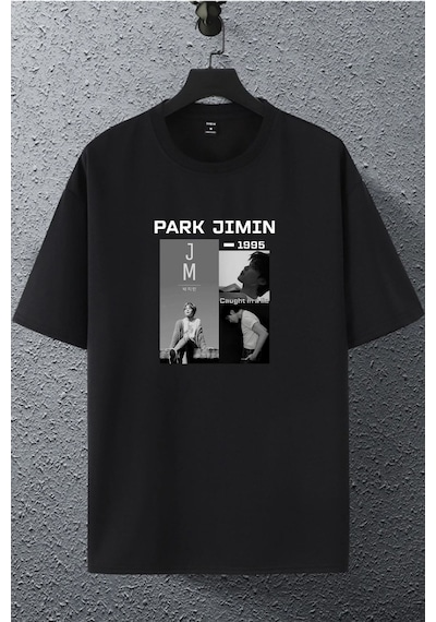 Unisex Kadın Erkek Park Jimin Bts Baskılı Oversize T-shirt Siyah Mck2410 Siyah