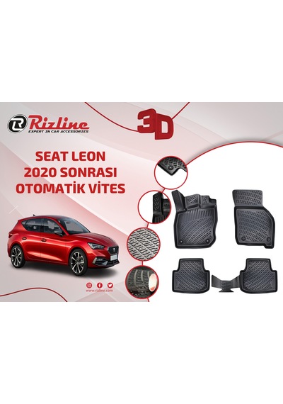 Rizline Seat Leon Otomatik Vites 3D Havuzlu Paspas 2021  Sonrası