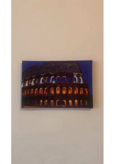 Colosseum Manzaralı Natürel Tasarım Ahşap Çerçeve Ev İşyeri Duvar