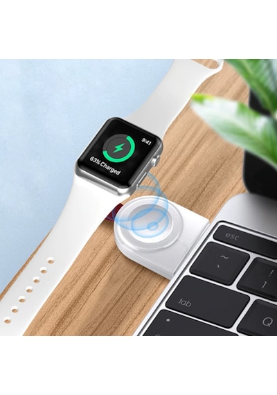 Ally IWatch Uyumlu 1-2-3-4-5-6 Se Magnetic Şarj Cihazı (193832616)-Beyaz