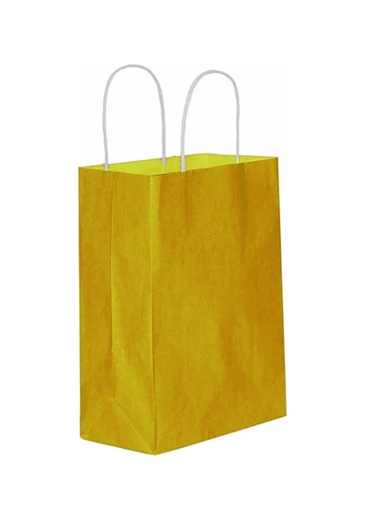 Kağıt Hediye Çantası Düz Renk Battal Boy 31x41 Cm 25 Adet Sarı