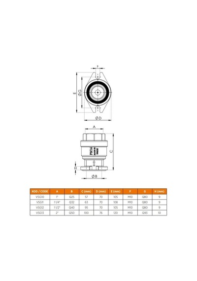 Oval Flanşlı-Glenli Çekvalf - 11 4''