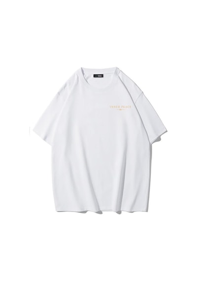 Brz Collectıon Brz Collection Unisex Oversize Inner Peace T-shirt Beyaz
