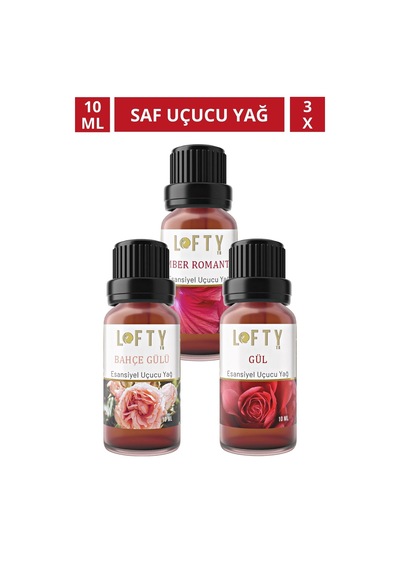 Lofty Gül Bahçe Gülü Amber Doğal Uçucu Yağ Saf Buhurdanlık Esansı Oda Kokusu 10 ML
