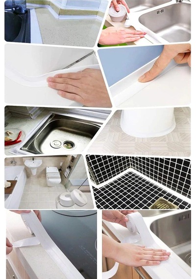 Sızdırmazlık Bandı Banyo Mutfak Lavabo Küvet Duş Teknesi Su Geçirmez Kenar Bant (320 Cm)
