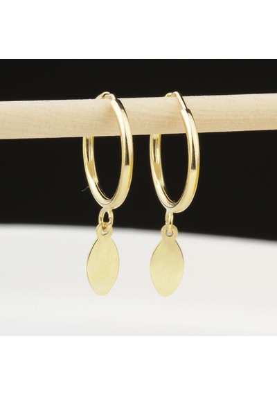 Glorria Altın Oval Sallantı Küpe Renkli