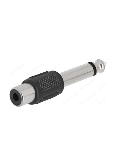 6.35mm 1/4" Mono Fiş Erkek - RCA Dişi Ses Jakı Dönüştürücü Adaptö