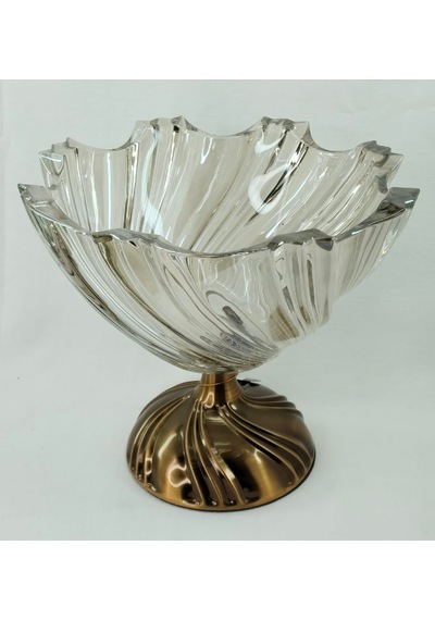 Güven Home Store Açık Bal Rengi Kristal Diagonal Oyma Desenli Büyük Boy Gondol