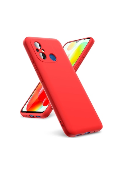Xiaomi Redmi 12c Kılıf Kamera Korumalı Lansman Silikon Kapak Kırmızı