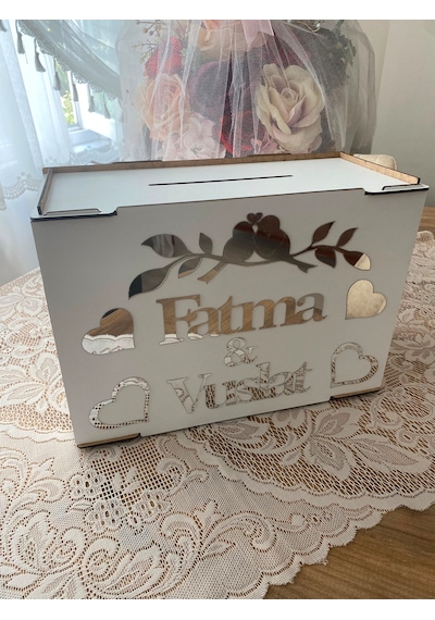 Kişiye Özel Takı Zarf Para Toplama Düğün Nişan Sünnet Takı Sandığı 35x26x17 Cm
