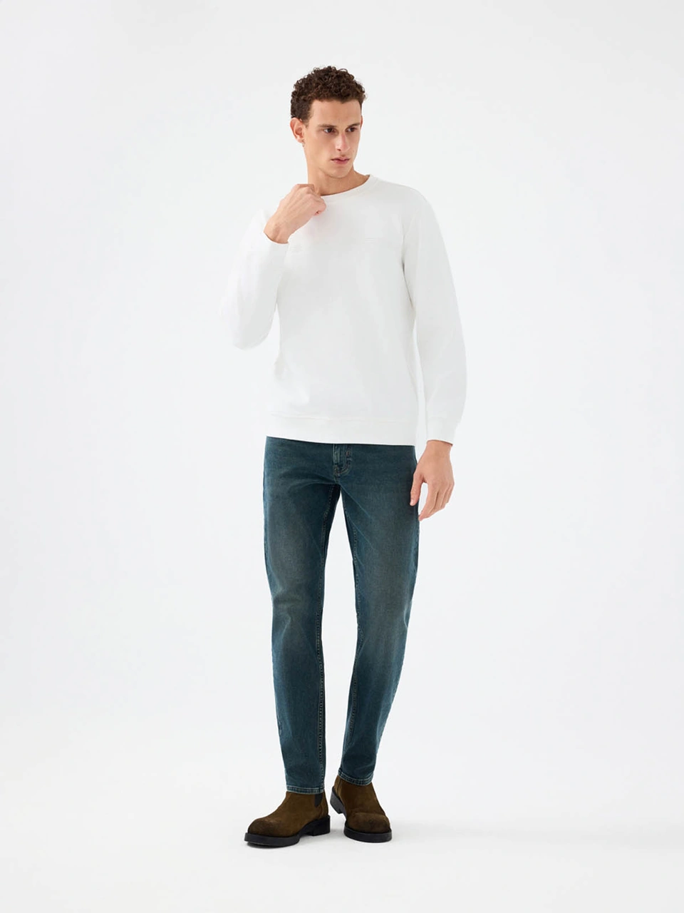 Loft Regular Fit Beyaz Erkek Sweatshirt Lf2041076 Beyaz