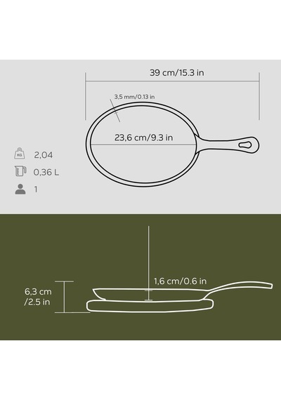 Lava Fajita Tavası Ve Altlığı, 17x23 Cm, Saplı, Oval Sku: Smg8690010554437 Açık Gri