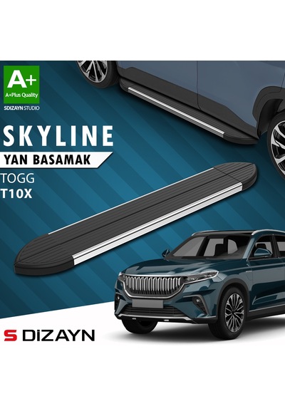 S-dizayn Togg T10x Skyline Krom Yan Basamak 203 Cm 2023 Üzeri A+ Kalite