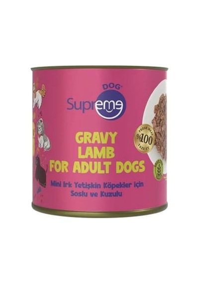 Supreme Dog Gravy Sos İçinde Kuzulu Mini Irk Yetişkin Köpek Konservesi 200gr