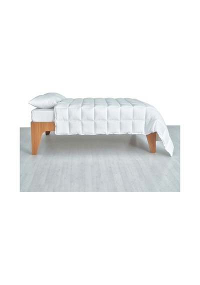 Yorgan Çift Kişilik Microfiber Dolgun Kare Desenli 195 x 215 CM Beyaz