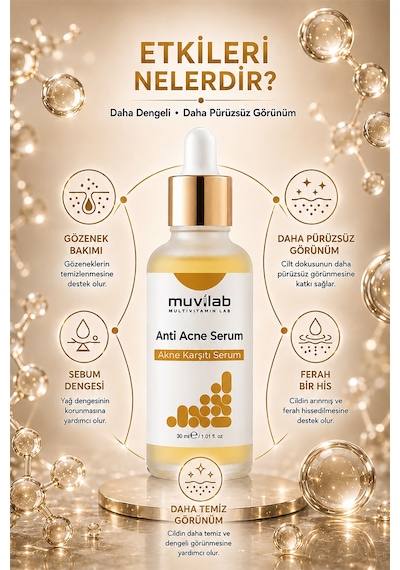 Akne Ve Siyah Nokta Karşıtı Serum Yağlı Ve Karma Ciltler İçin Leke Karşıtı Komedon Temizleyici