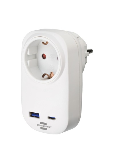 Brennenstuhl Premium Serisi Tek Soketli 20w Hızlı Şarj Özellikli 1 Typ-c + 1 Usb' Li Şarj Korumalı Priz Yok