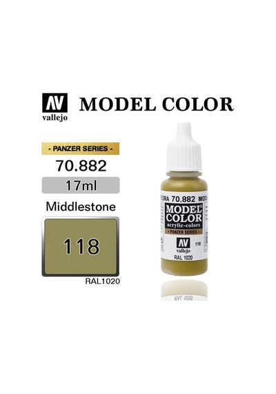 Vallejo 70882 18 Ml. 118 Middlestone-matt, Model Color Serisi Model Boyası-31666