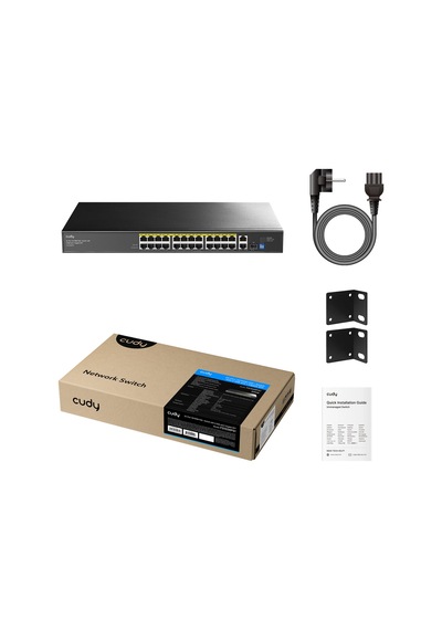 Cudy Fs1026ps1 - 24-port 10/100m Poe+ Switch With 2 Gigabit Port+ 1sfp 300w