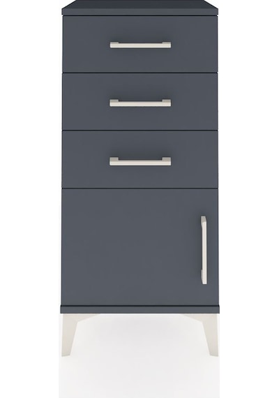 Arges Komodin 3 Çekmeceli Tek Kapaklı 44x30x96 Antrasit-antrasit Antrasit