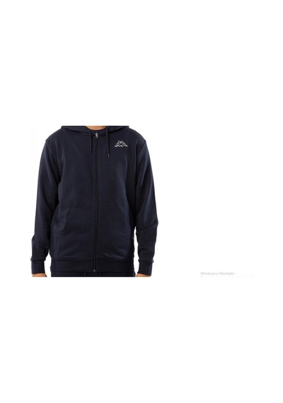 Kappa Logo Fleece Jacket Full-zip Hoodie Lacivert Siyah