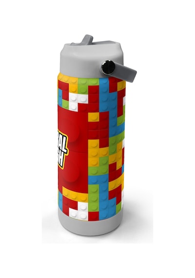 Coral High Renkli Blok Desenli Katlanır Ağızlıklı Çelik Termos 650 Ml 38392 Kırmızı