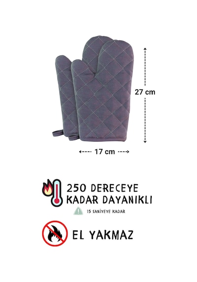 Simple 3lü Set Ayar Askılı Cepli Mutfak Önlüğü Seti 2 Eldiven Şef Garson Kafe Aşçı Barista Füme