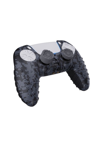 Ps5 Dijital Kamuflaj Silikon Koruyucu Kılıf Ve Analog Koruyucu Siyah Kamo