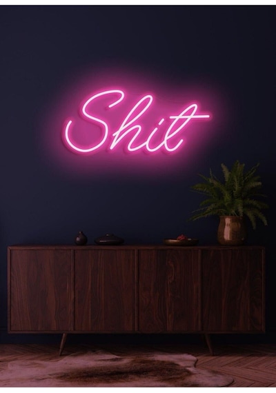 Shit Yazılı Neon Tabela Pembe