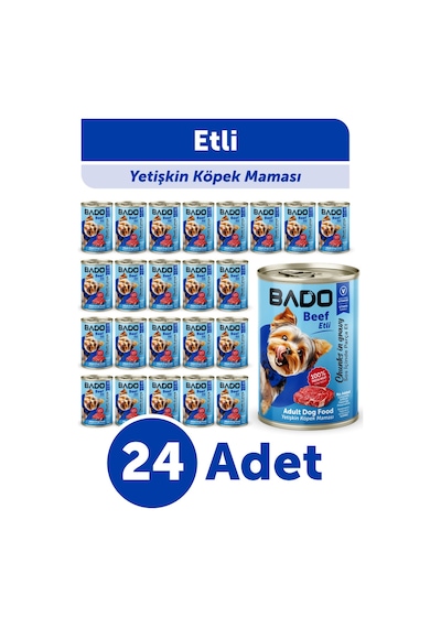 Bado Yetişkin Yaş Köpek Maması Etli 400gr 24'lü