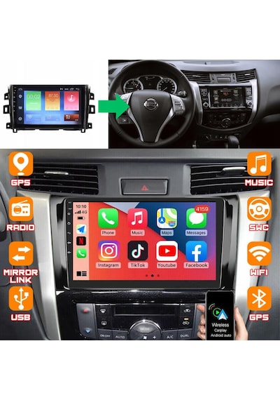 Nissan Navara Android Multimedya Sistemi 4-64 Clarion 2014-2020 9"