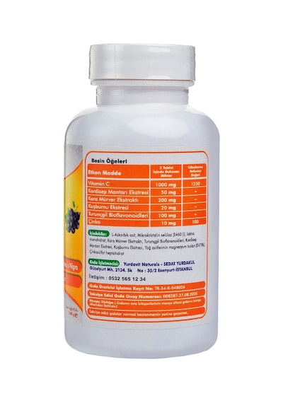 Yurdavit Vitamin C 1000 Mg 100 Tablet Kuşburnu Kara Mürver Çinko