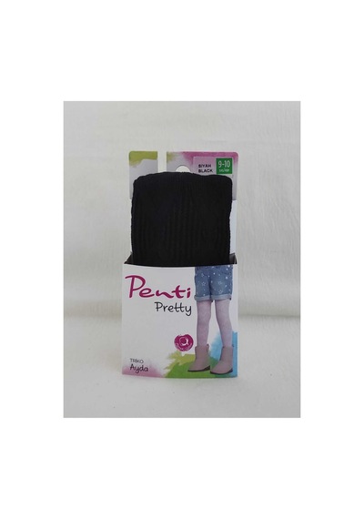 Penti Yüksek Pamuk Oranı Knitwear 2'li Külotlu Çocuk Çorabı - Kız Çocuk Külotlu Çorap Siyah-vanılya