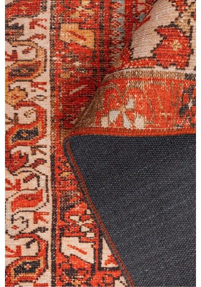 Foldy Vintage Desenli Dokuma Taban Dekoratif Kırmızı Halı Fl 24