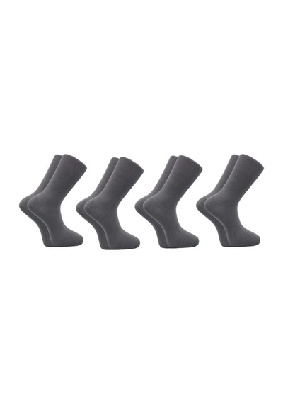 Kardeşler Çorap Erkek Bambu Soket Uzun Düz Gri Çorap Dikişsiz 4'lü Paket Gri - 251710675 Gri