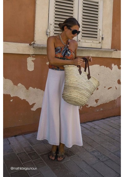 Suud Collection Beyaz Serena Kloş Etek