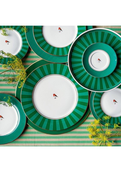 Yeşil Porselen Yemek Tabağı 26,5 Cm