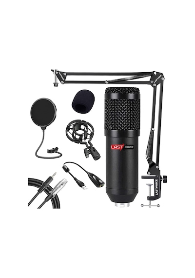 Lastvoice BM800 Twitch Yayıncı Condenser Mikrofon + Stand Filtre Set