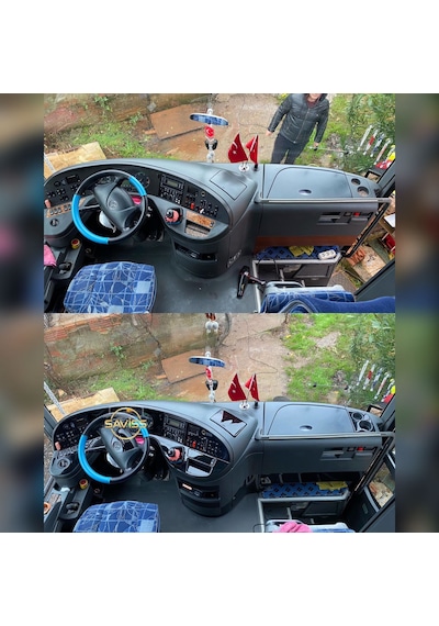 Mercedes Travego Full Set Parlak Siyah Torpido Maun Kaplama,Konsol Kaplama (Parlak Siyah)