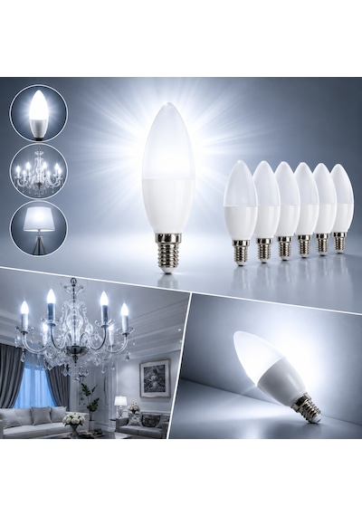 Cata Ct-4079 10 Lu Set Led Buji Ampul 7w E14 6400k Beyaz Işık 680 Lümen Enerji Tasarruflu Avize Ampulü