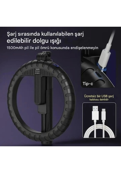 Xiaomi 17 Pro Uyumlu Selfie Çubuğu Taşınabilir 210 Cm Tripod Selfie Işığı