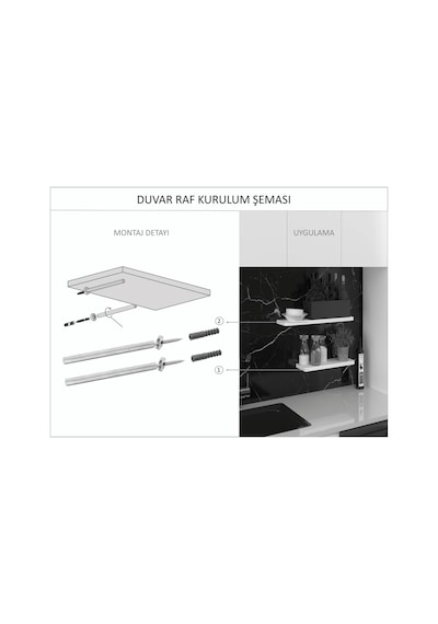 Asra Trend Modern Duvar Rafı DRF-01 %100 MDF 2'li Dekoratif Organizer Kitaplık Meşe