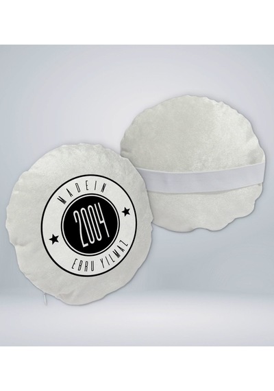 Bk Gift Kişiye Özel İsimli Made In Tasarımlı Yuvarlak Araç Koltuk Yastığı-1