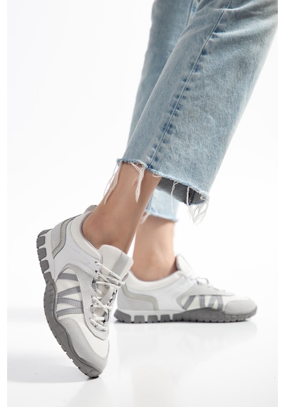 Suins Space Model Hakiki Deri Kadın Spor Ayakkabı Sneaker Beyaz