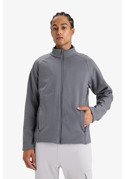 Defacto Defactofit Su İtici Regular Fit Kapüşonlu Fermuarlı Su Geçirmez Mont C6053ax25wngr311 Gri